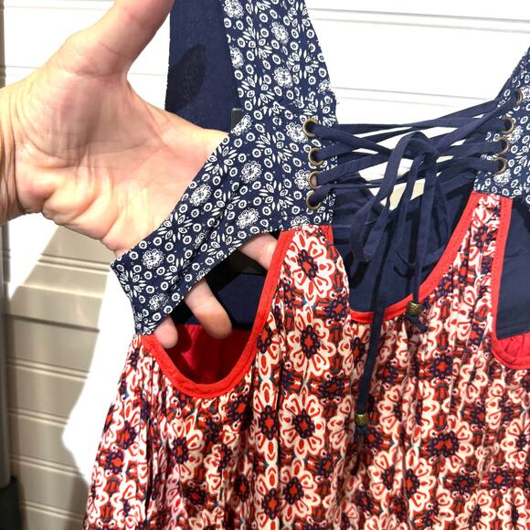 NWT Lulus La Vie en Roses Navy Blue & Red Floral Mini Dress Size S - Picture 7 of 14